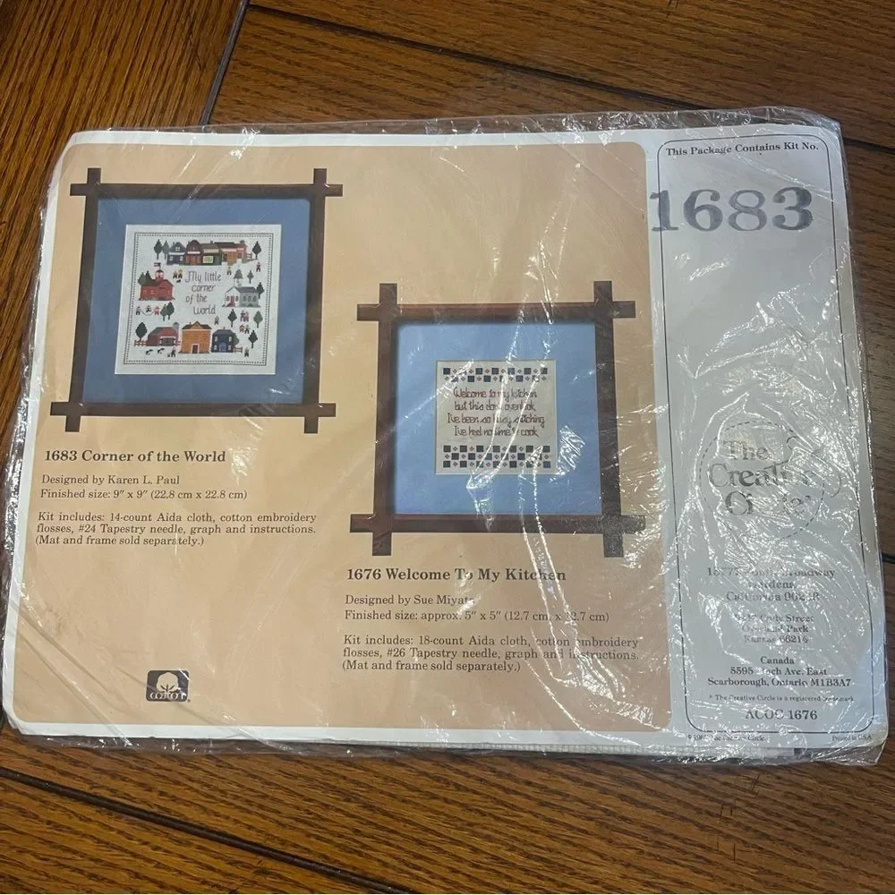 Vintage 1987 Creative Circle Corner of the World Cross Stitch Kit 1683 Sealed